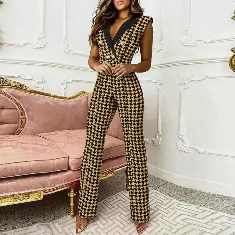 Kianna - Ärmelloser Damen-Jumpsuit mit V-Ausschnitt