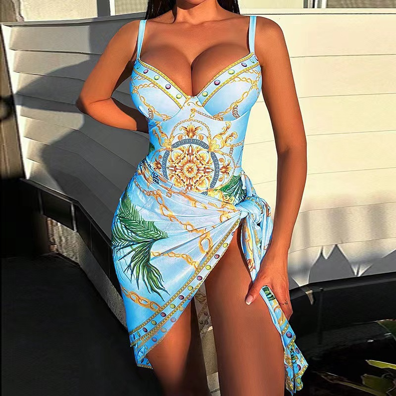 Daniela - Bedrucktes, eng anliegendes Badeanzugset für Damen