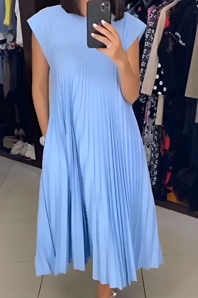 Zena - Langes, leicht gefälteltes Kleid für Damen
