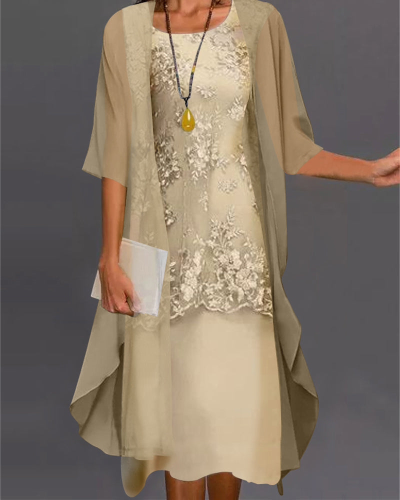 Vivian - Elegantes zweiteiliges Chiffonkleid