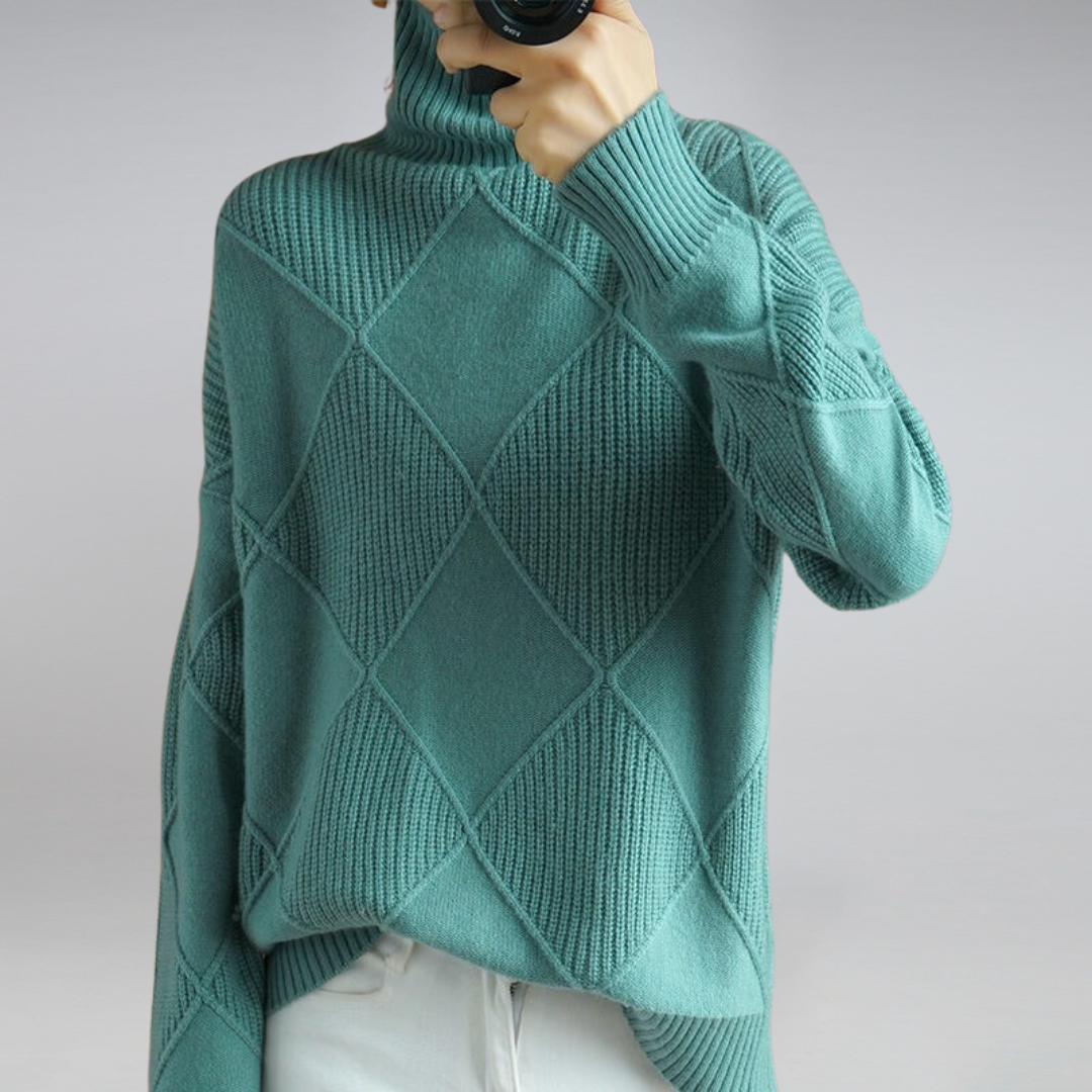 Ashlie - Bequemer, warmer Damenpullover mit Rollkragen