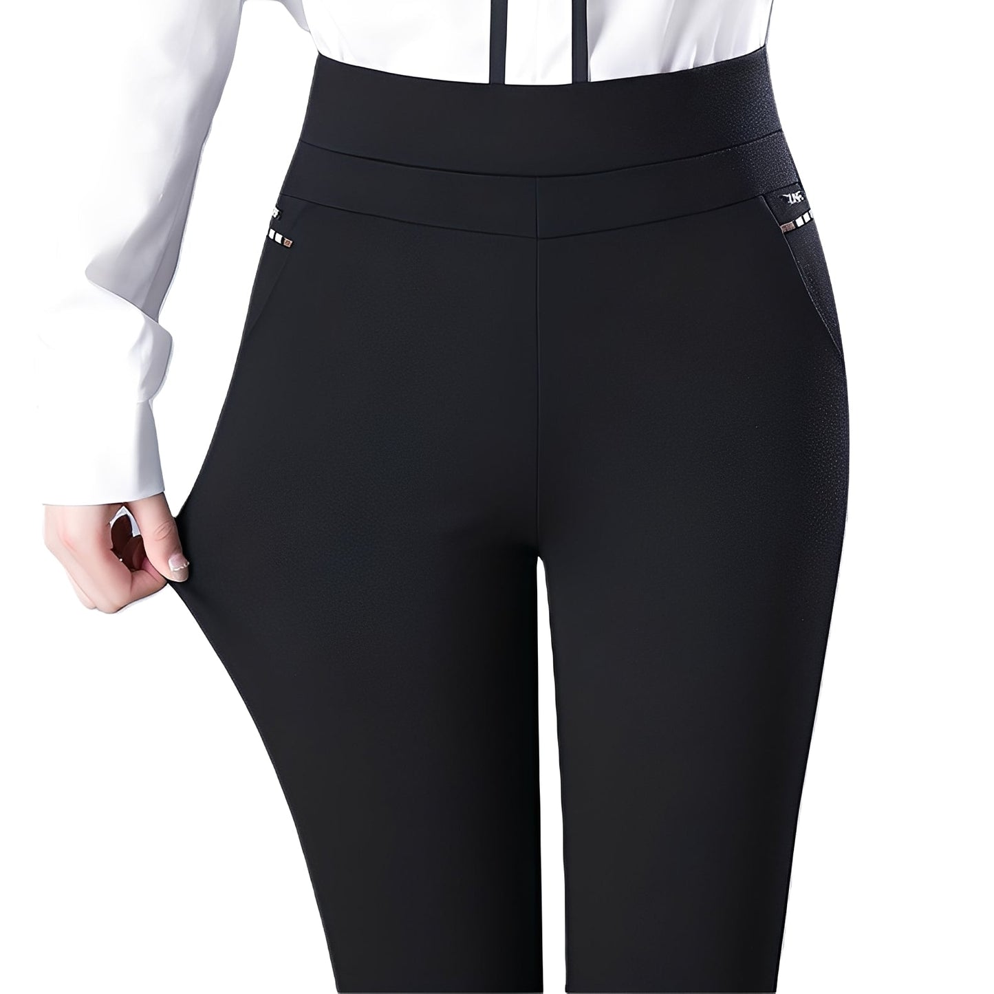 Wenda - Damenhose mit hohem Taillenbund und elastischem Bund