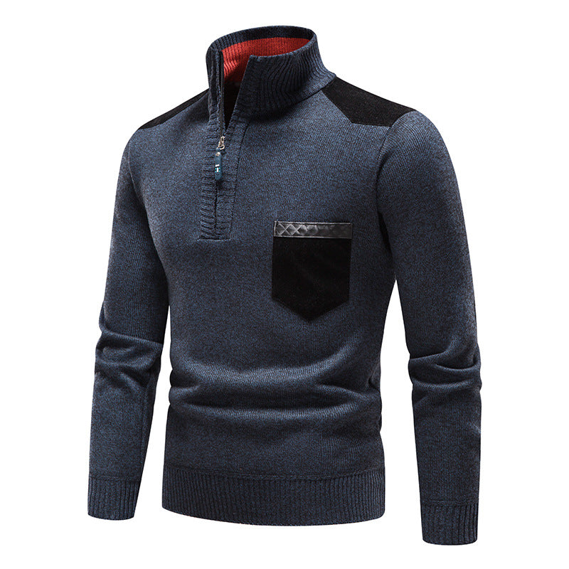 Rayne - Stilvoller Herrenpullover mit Zipper und Tasche