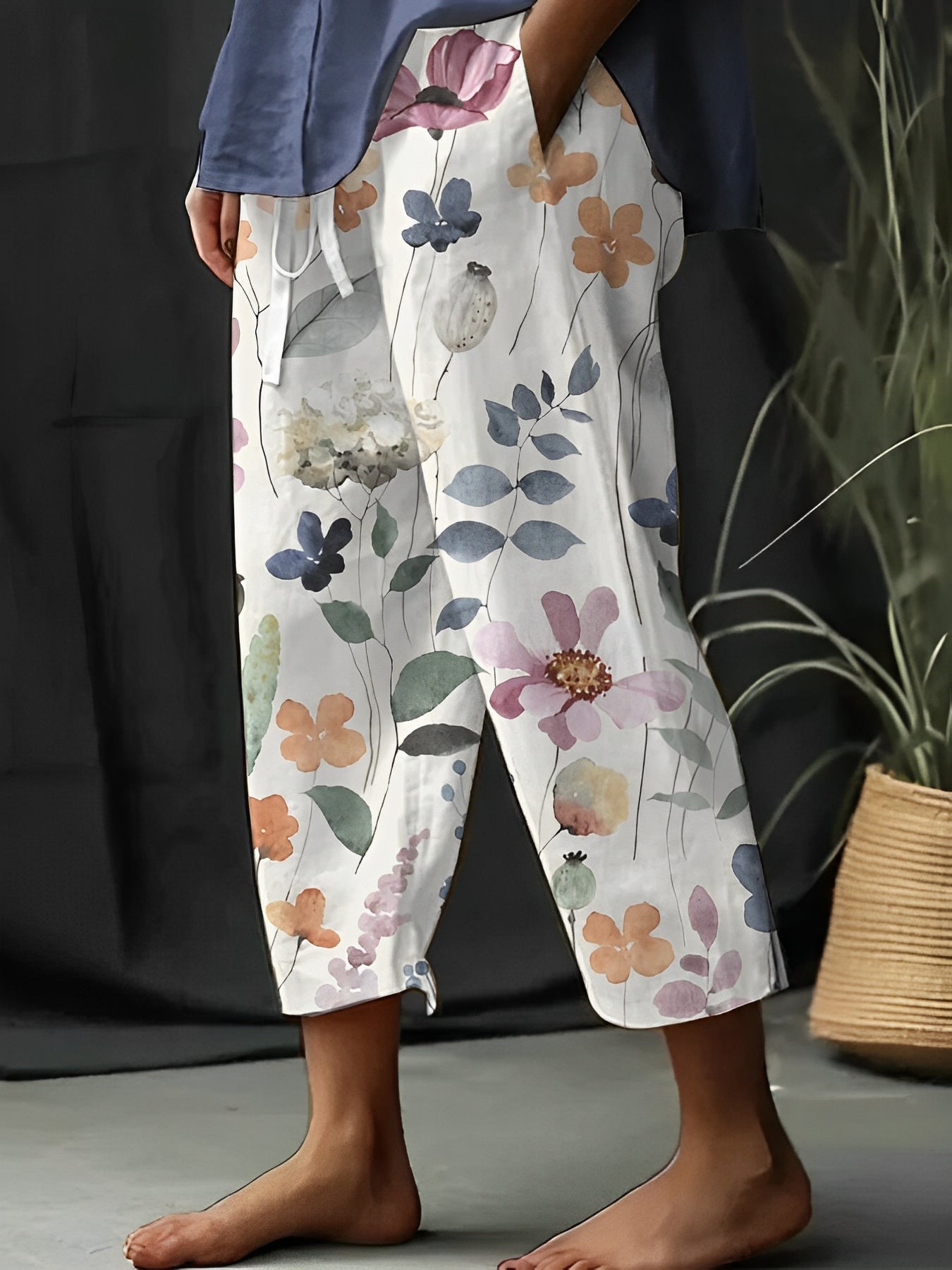 Braelyn - Bequeme, lässige Blumenhose für Damen
