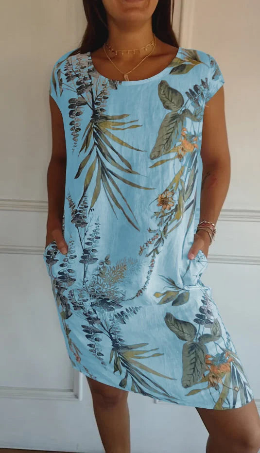 Britt – Kleid mit Print und rundem Ausschnitt