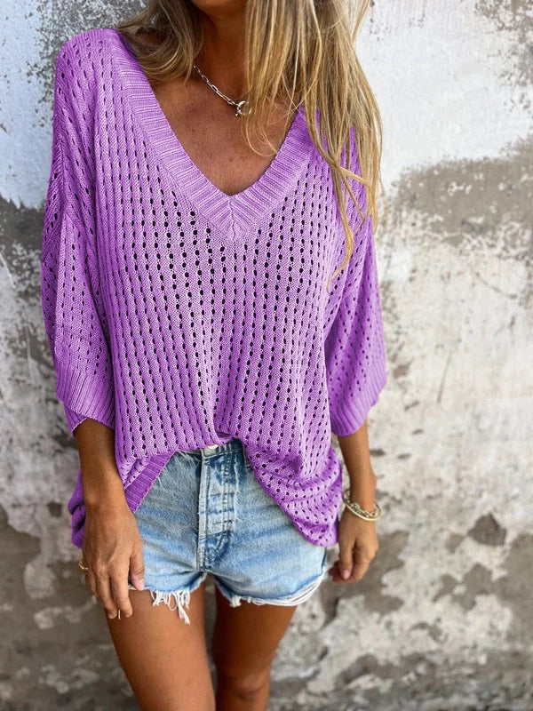 Camille - Damenoberteil mit V-Ausschnitt und Cut-Outs