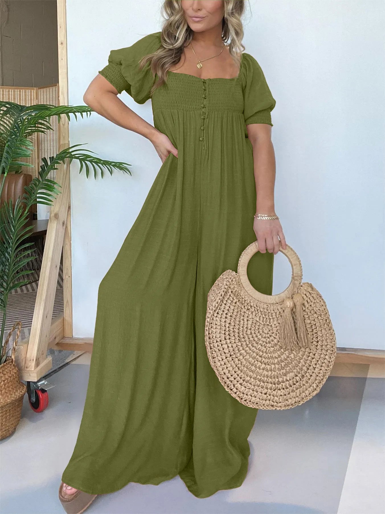 Jasmin - Weiblicher Jumpsuit mit Knöpfen für Damen