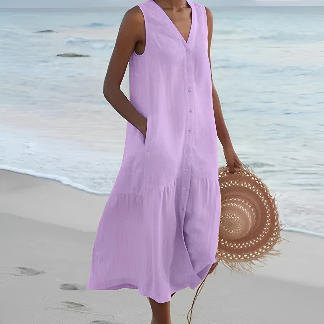 Sabryna - Schlichtes Leinenkleid für den Sommer