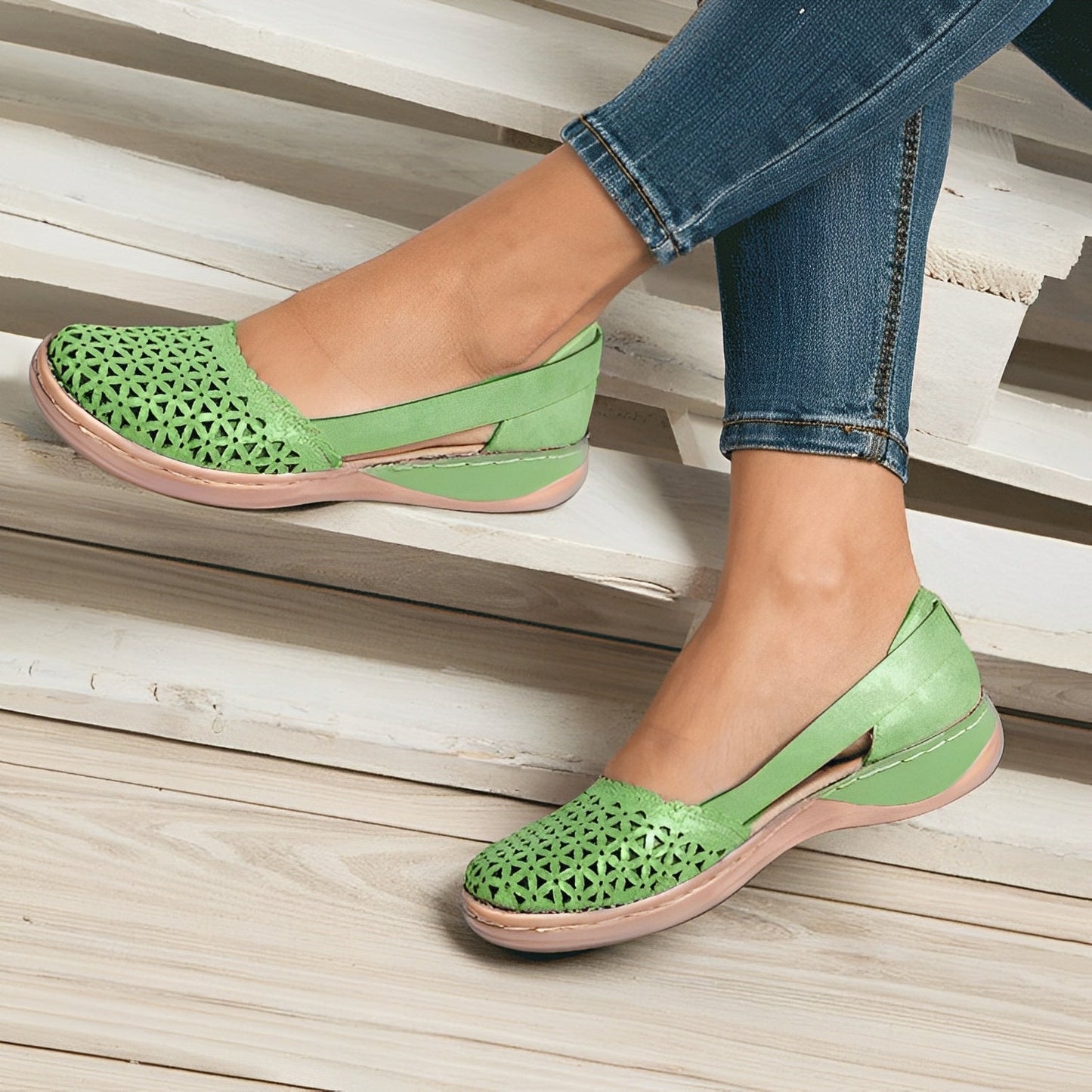 Kianna - Bequeme Damenschuhe mit Aussparungen