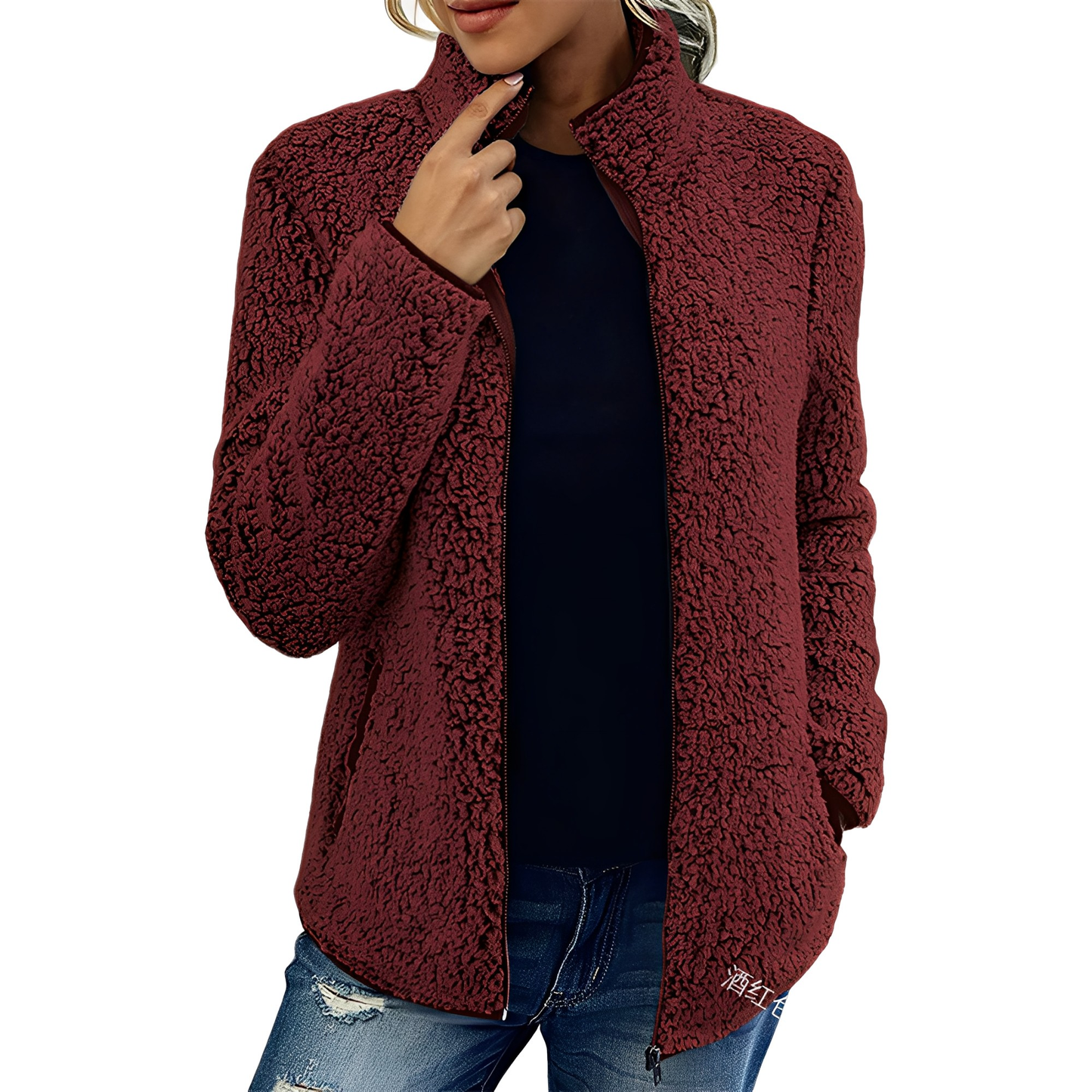 Alethea - Damen Fleece-Samtmantel im schicken Stil