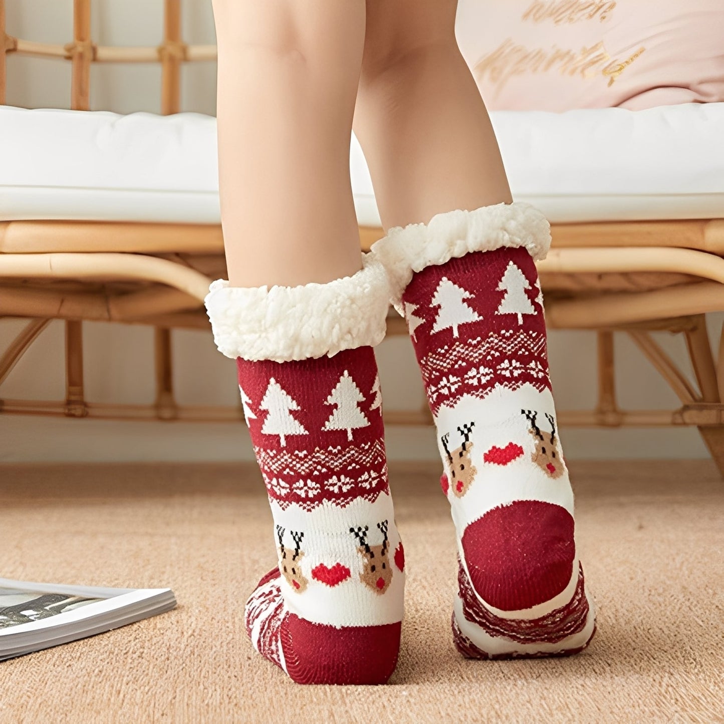 Kassia - Warme Weihnachts-Fußsocken für Damen