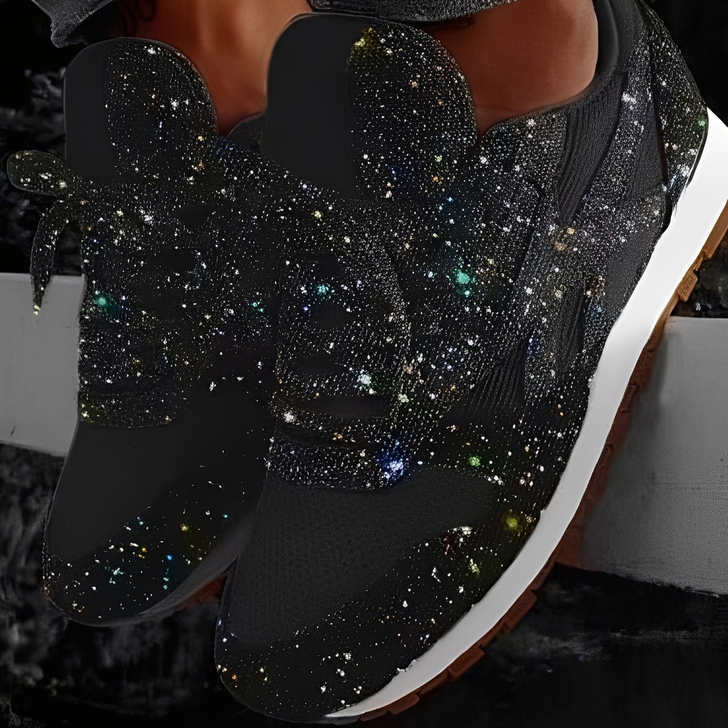 Kaycee - Błyszczące, wygodne muffinkowe sneakersy damskie