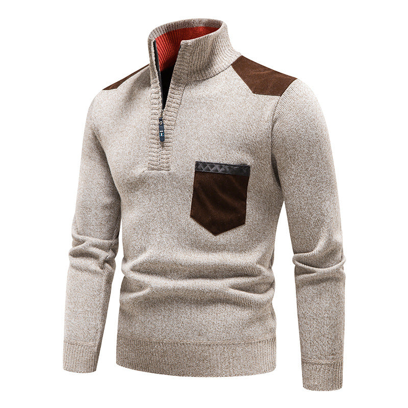 Rayne - Stilvoller Herrenpullover mit Zipper und Tasche