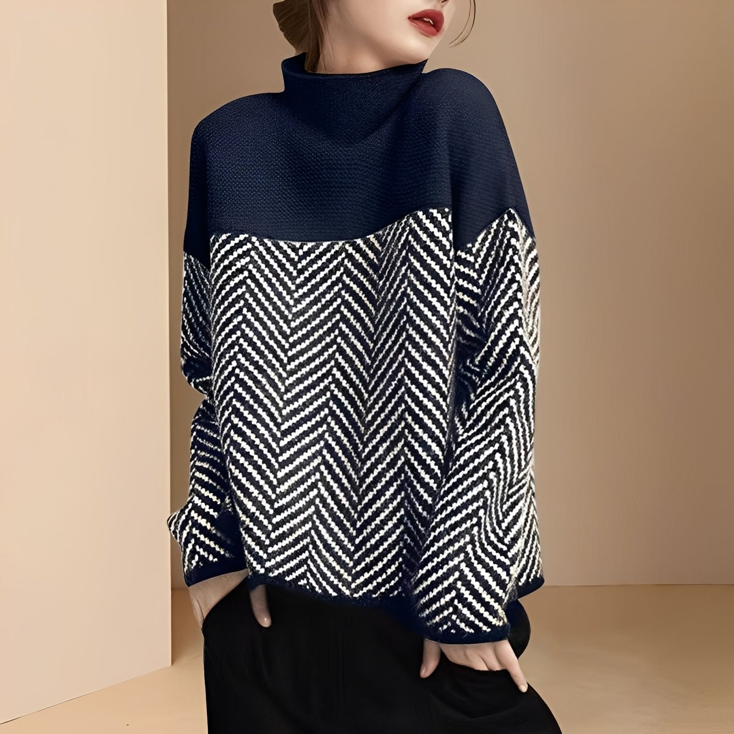 Antonia - Stylischer Patchwork-Pullover für Frauen