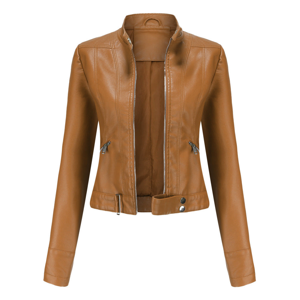 Madeline - Trendige Lederjacke für Damen mit Kragen