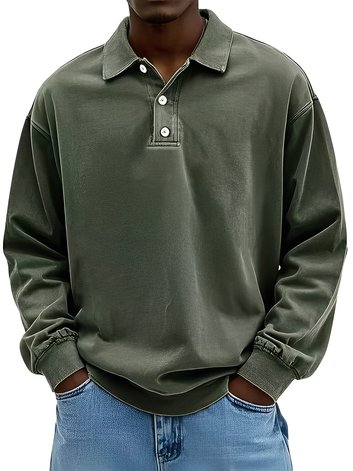 Clayton - Klassisches Langarm-Herren-Poloshirt