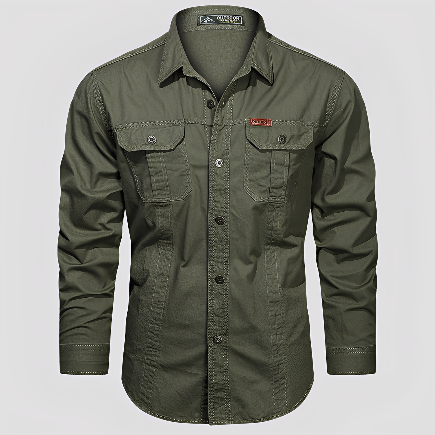 Ranulph - Bequemes Herren-Cargo-Shirt mit langen Ärmeln
