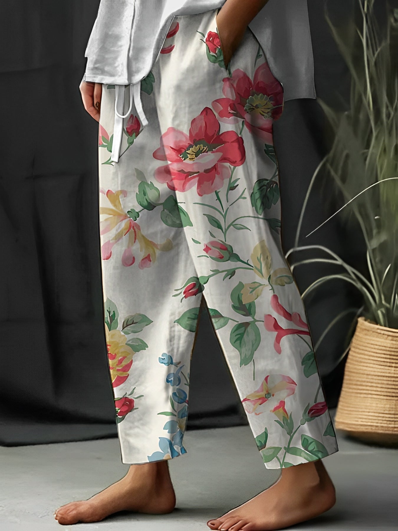 Braelyn - Bequeme, lässige Blumenhose für Damen
