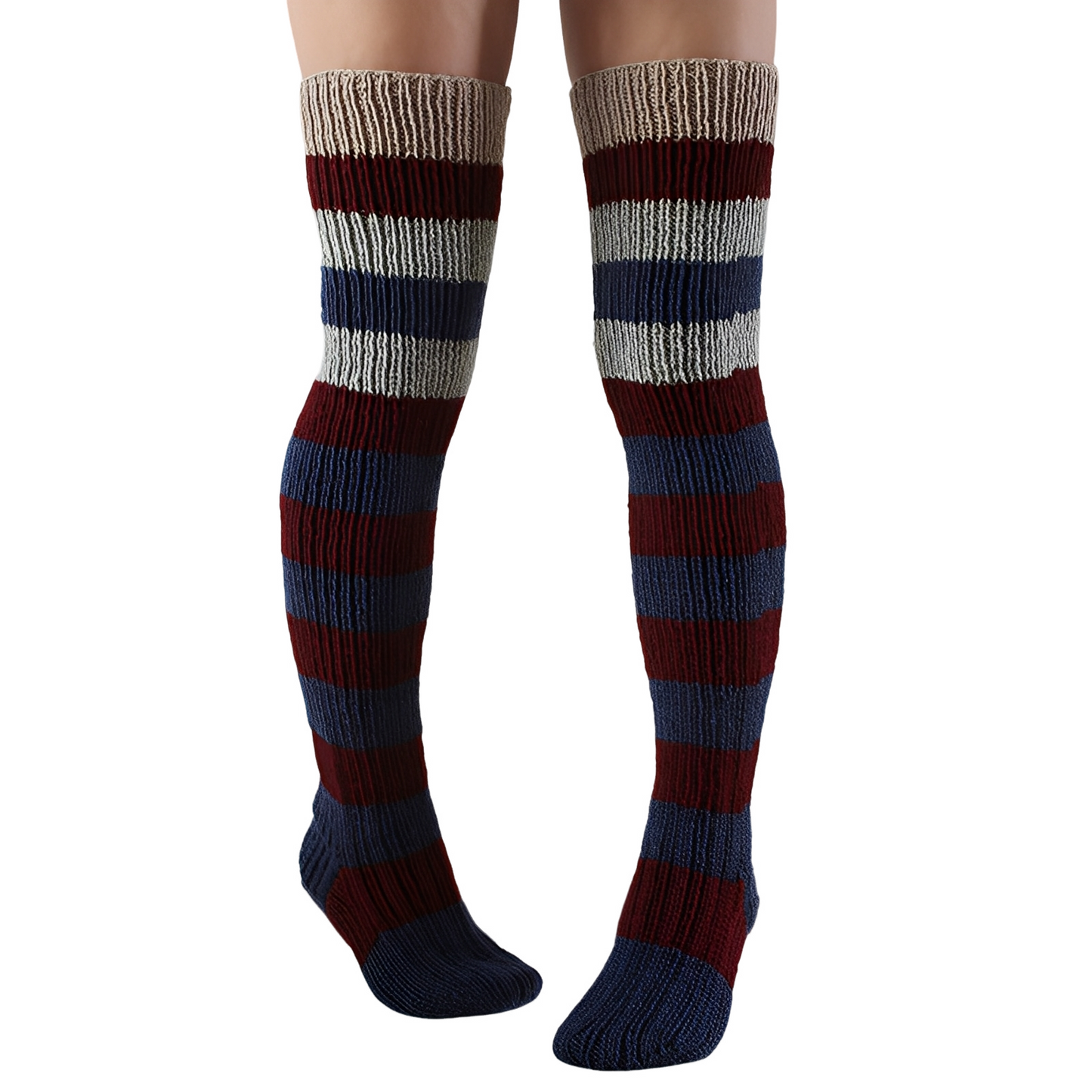 Rhianna - Stilvolle lange gestreifte Socken für Damen