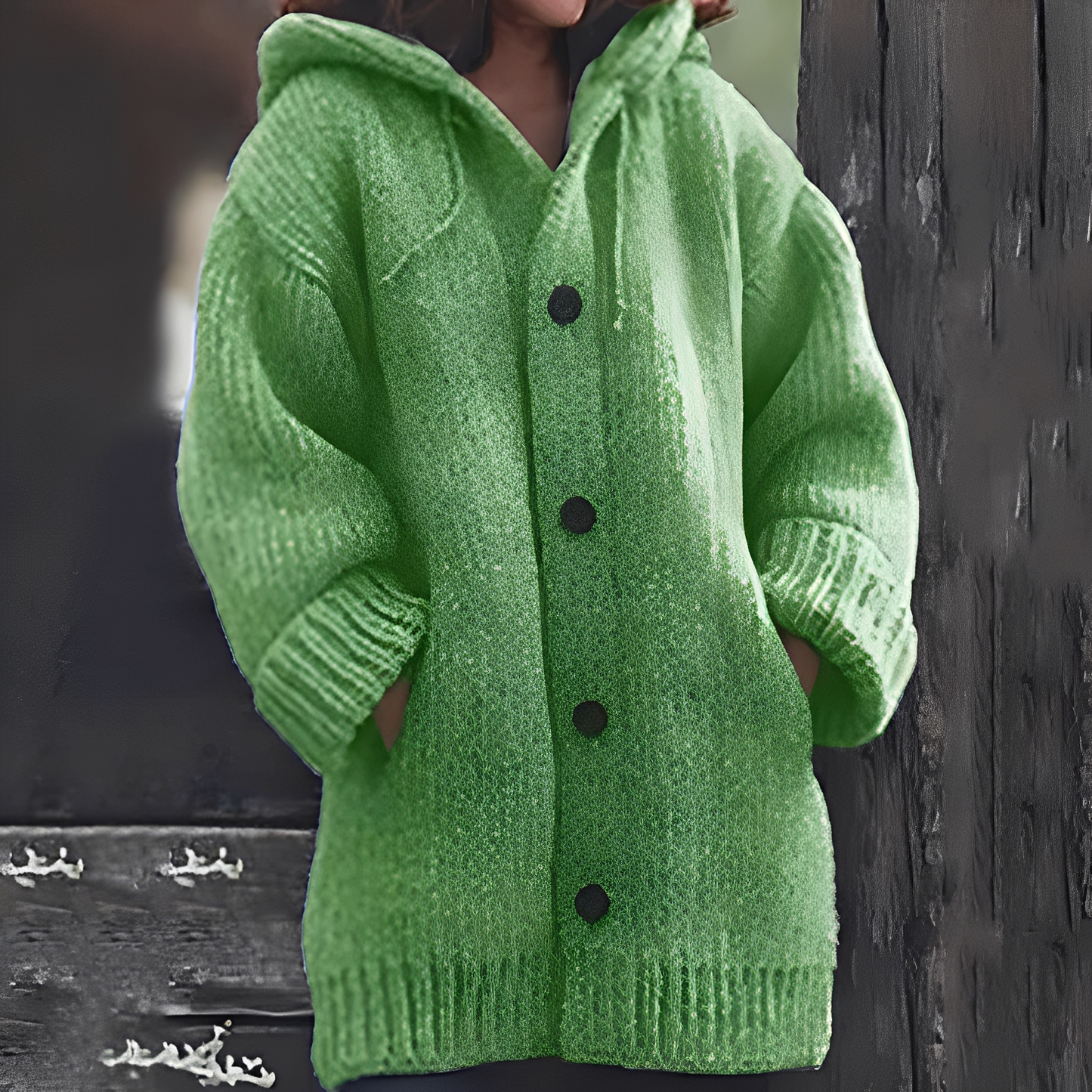 Jaqueline - Gemütliche Damen-Strickjacke mit Kapuze