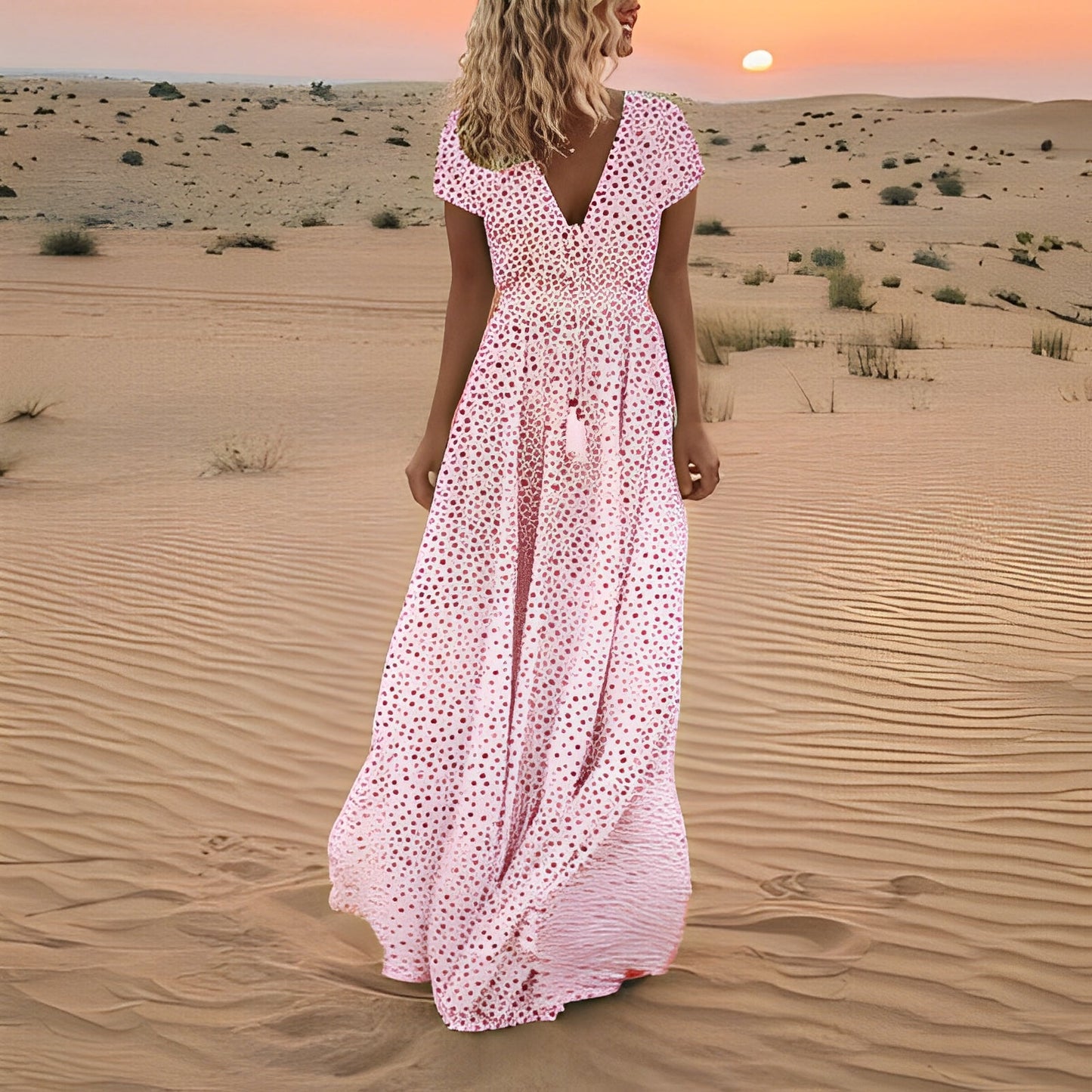 Shanna - Tupfen-Boho-Sommerkleid für Damen
