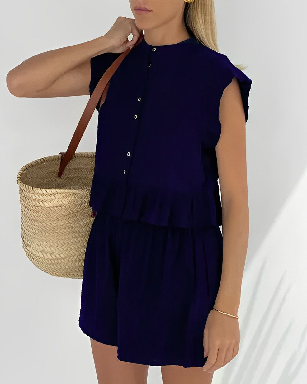 Jaelyn - Schickes Jacquard-Sommer-Set für Frauen
