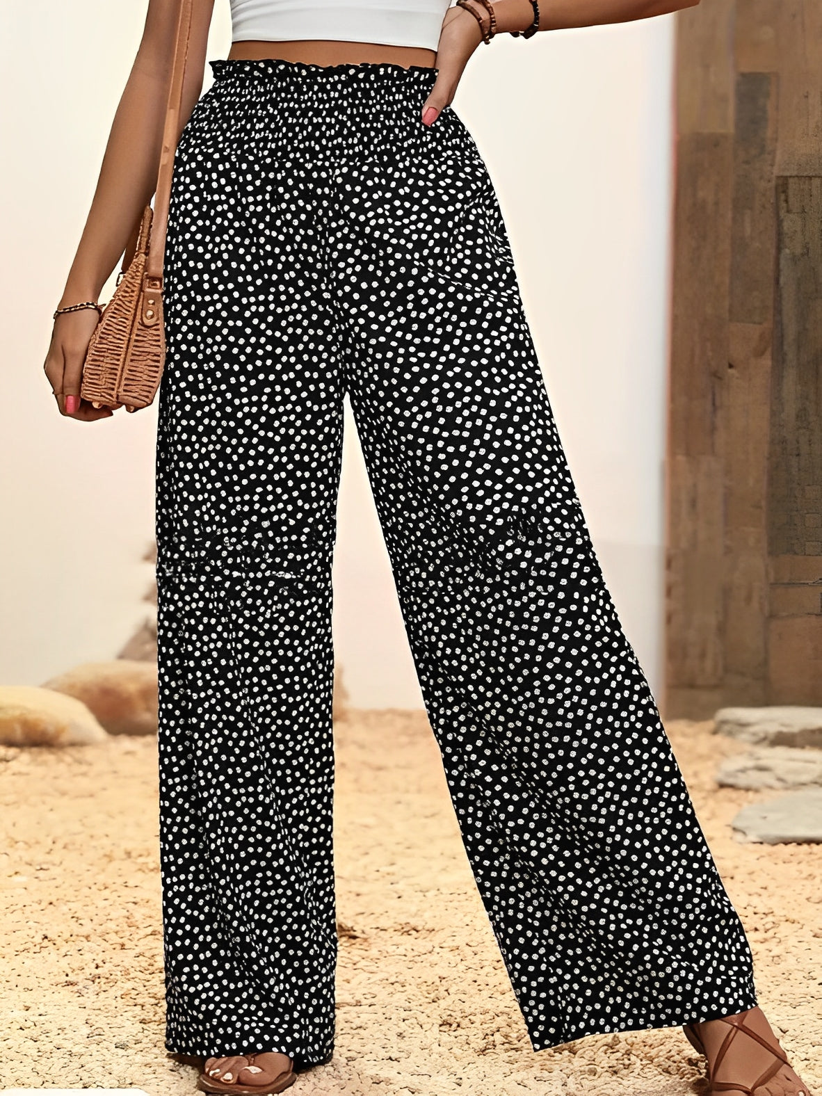 Katherine - Damenweite Hose mit Punkten
