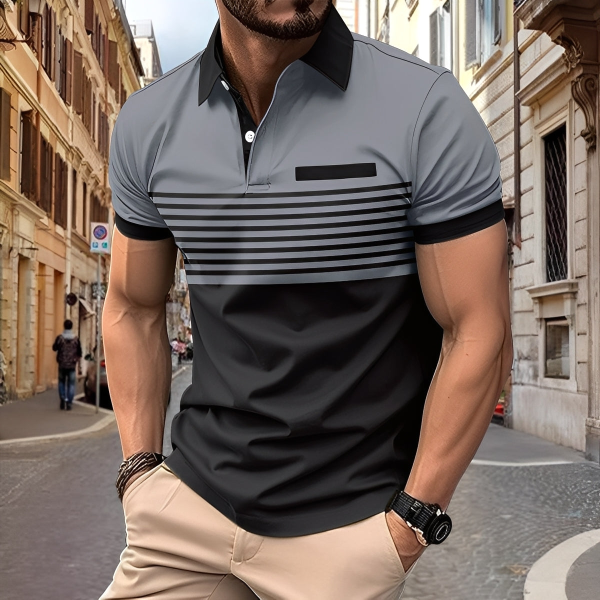 Rayden - Stilvolles Herren-Polo mit Streifen