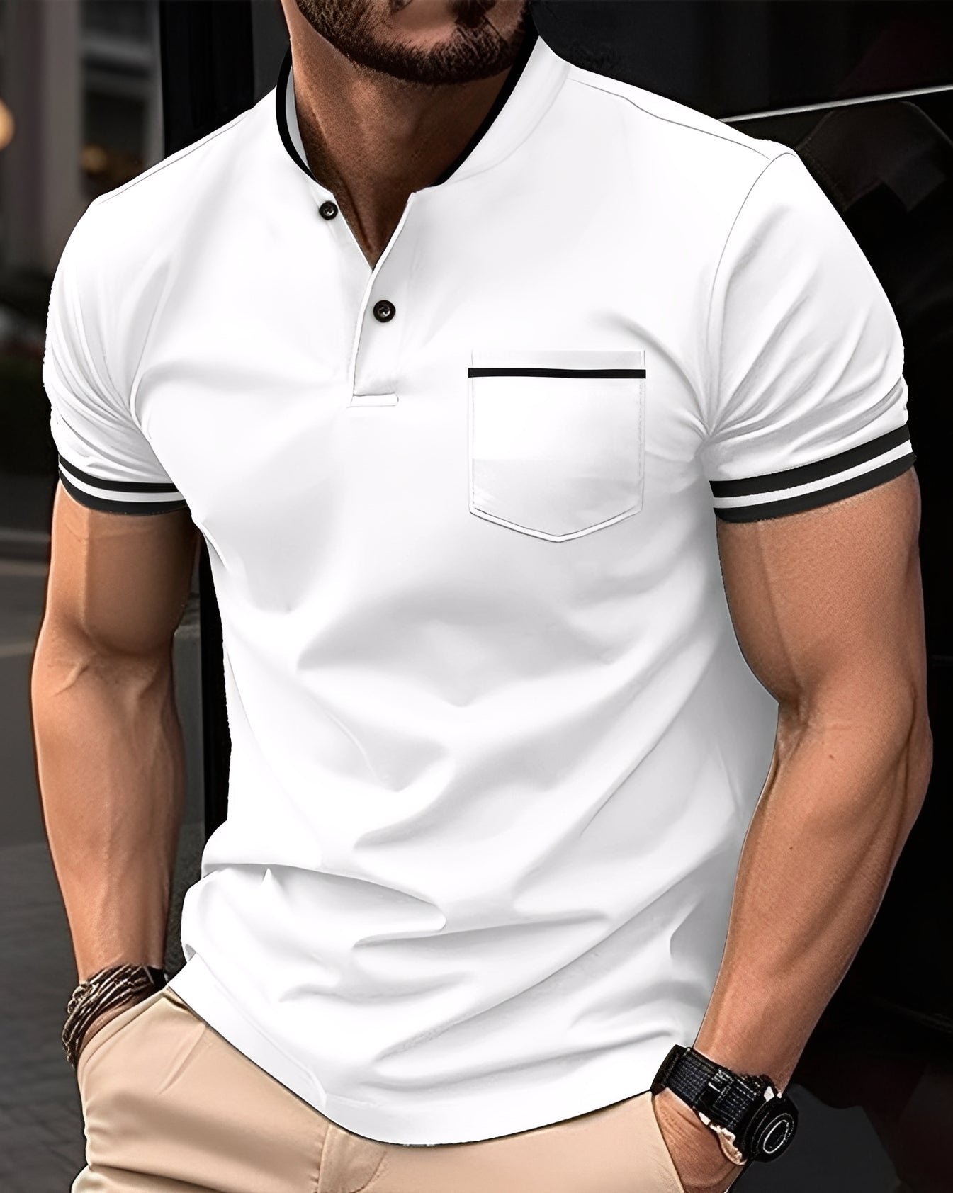 Wilford - Elegantes Baumwoll-Poloshirt mit Tasche für Herren