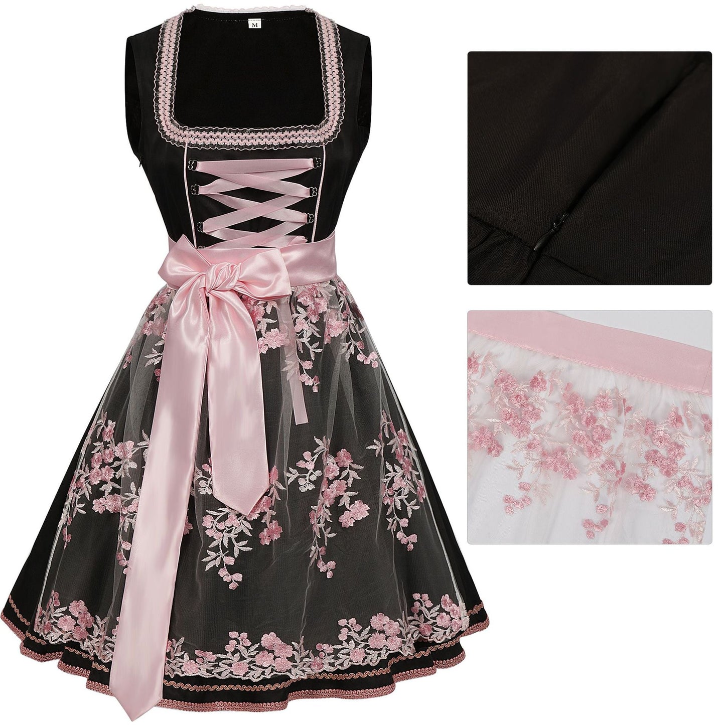 Elenora - Ärmelloses Dirndlkleid mit Schlitz für Damen für das Oktoberfest