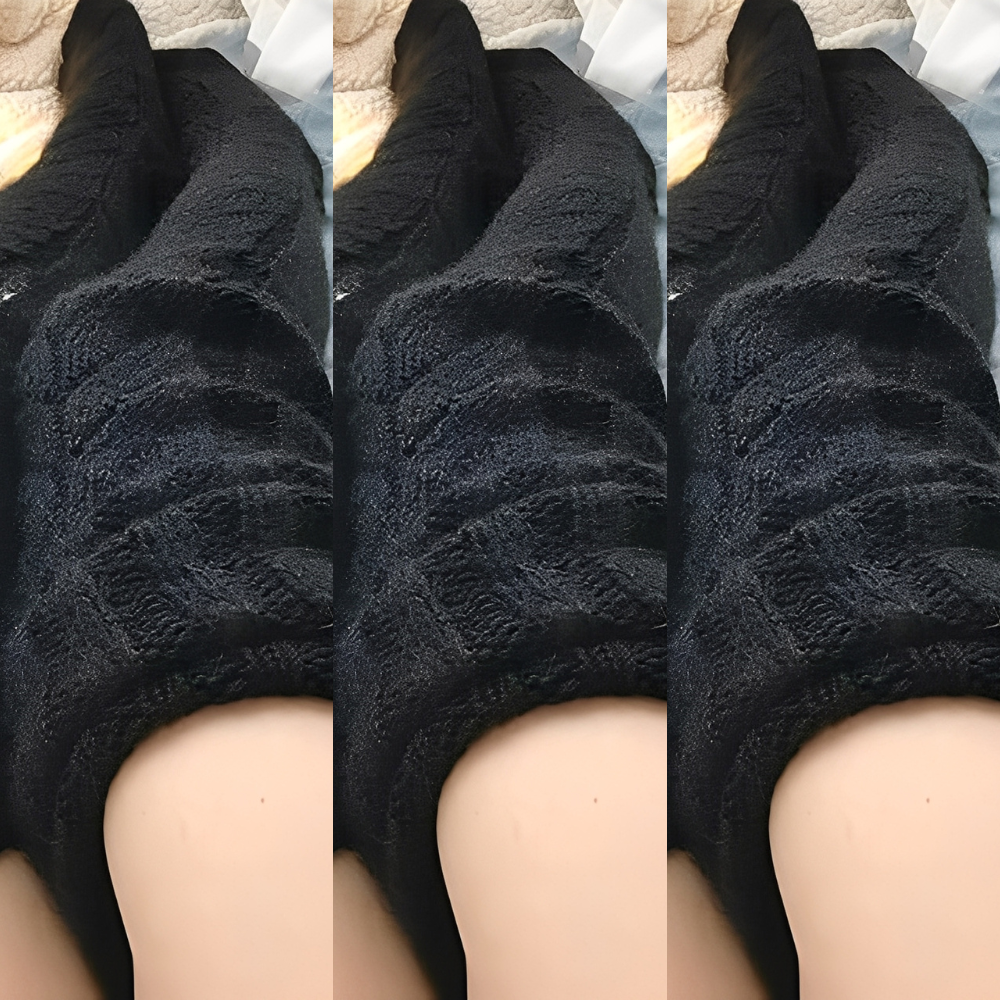 Hailee - Flauschige, gestrickte Overknee-Socken für Damen
