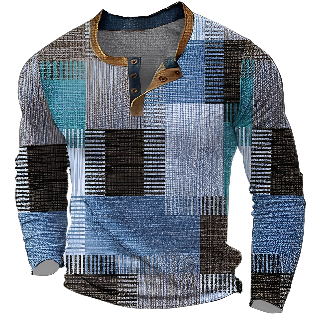 Brennan - Bequemes, bedrucktes Herren-Langarmshirt