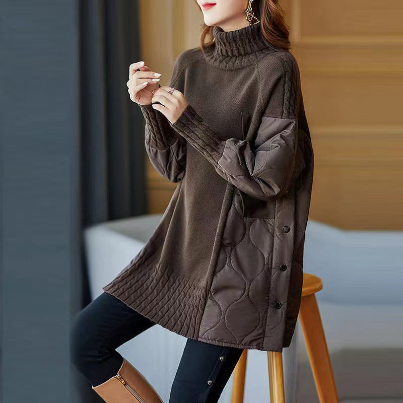 Noelle - Damenpullover aus weichem Stoff mit hohem Kragen