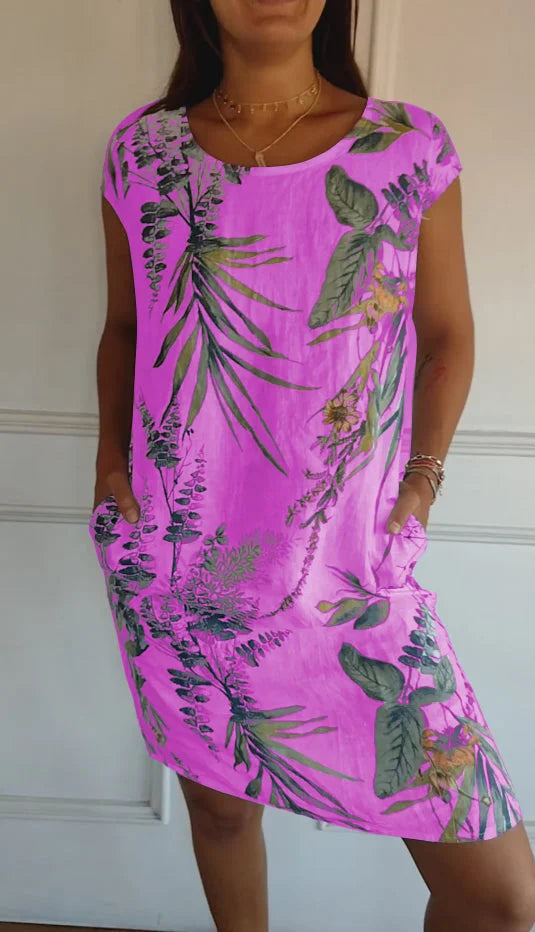 Britt – Kleid mit Print und rundem Ausschnitt
