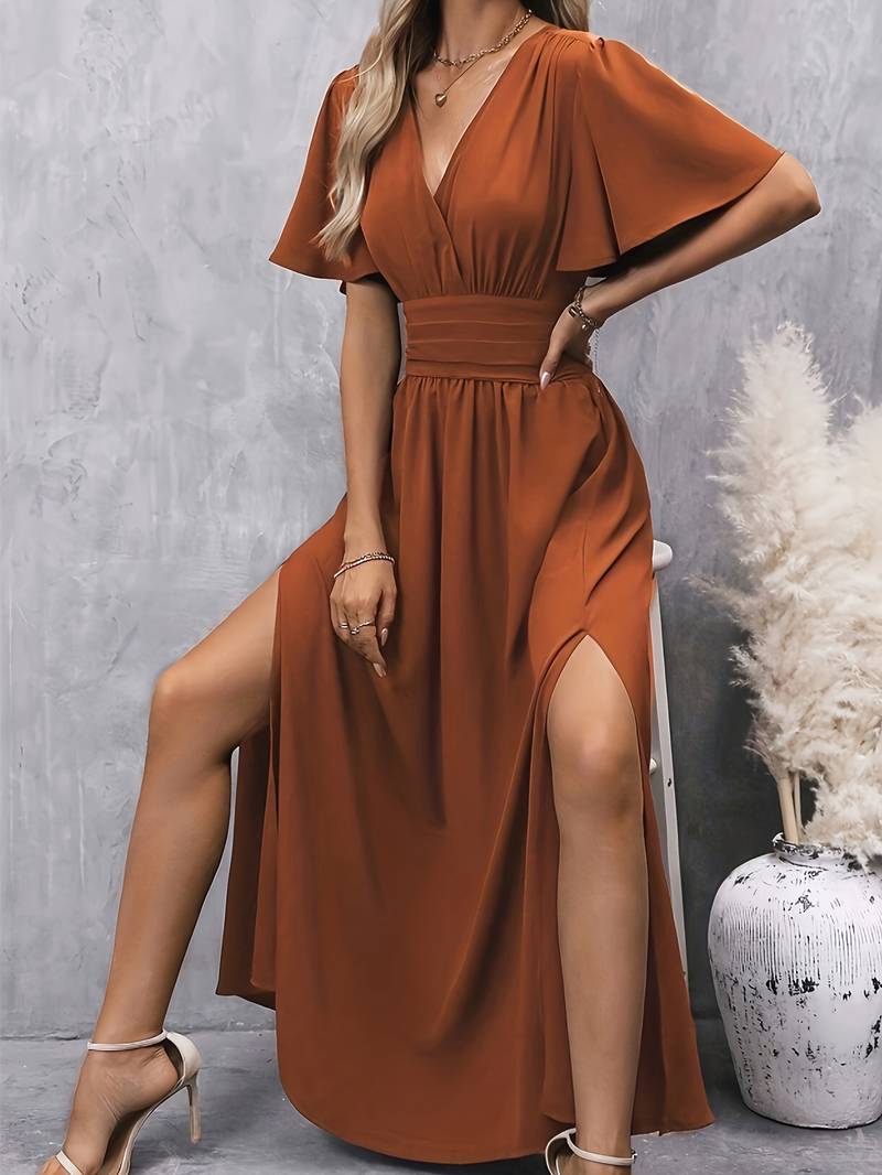 Juliette – Damenkleid mit Rüschkragen und Faltenbund