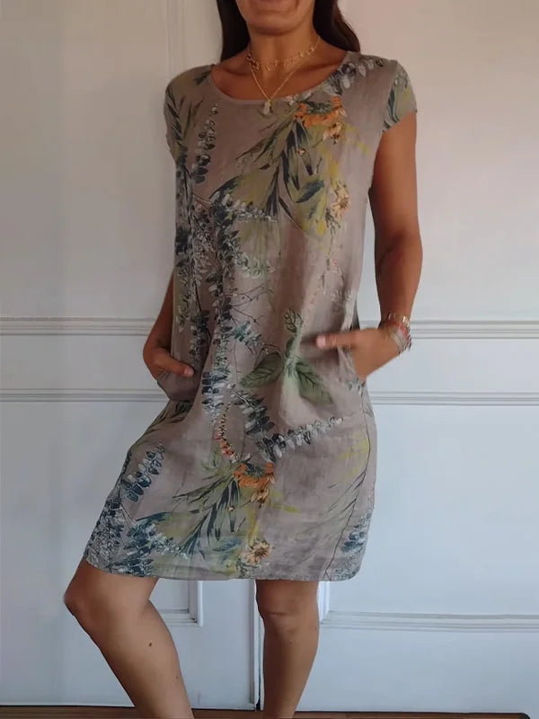 Britt – Kleid mit Print und rundem Ausschnitt
