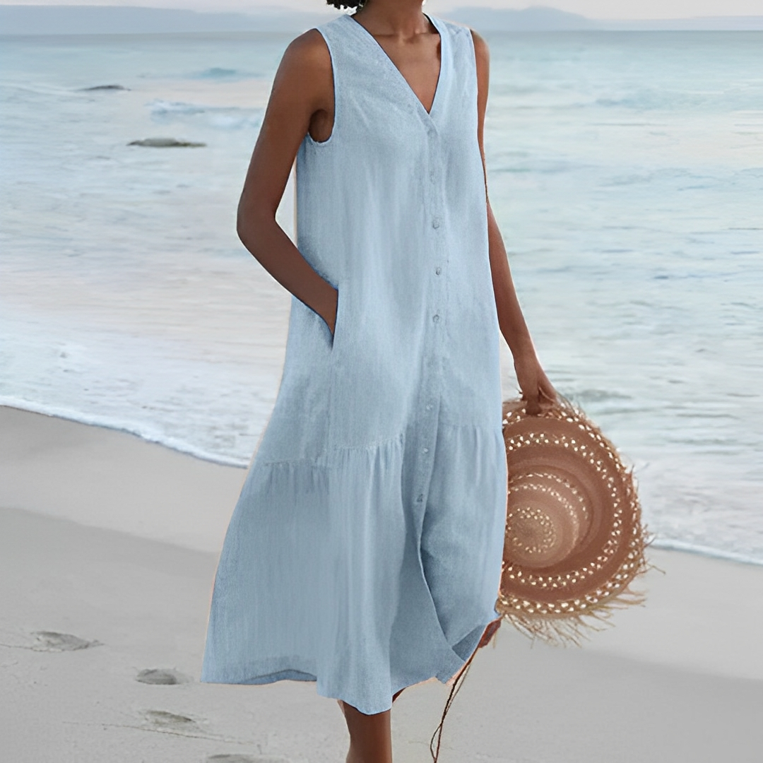 Sabryna - Schlichtes Leinenkleid für den Sommer