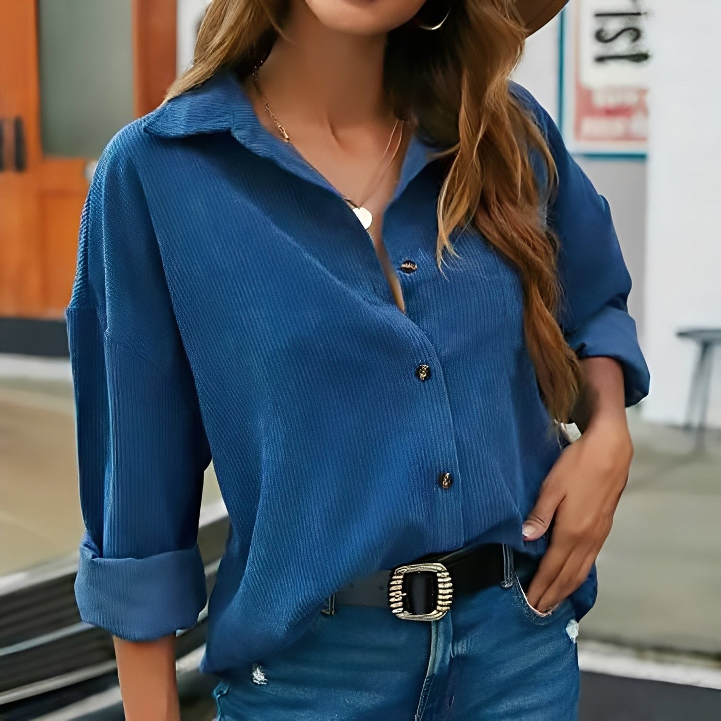 Everly - Lockere, bequeme Cordbluse für Frauen