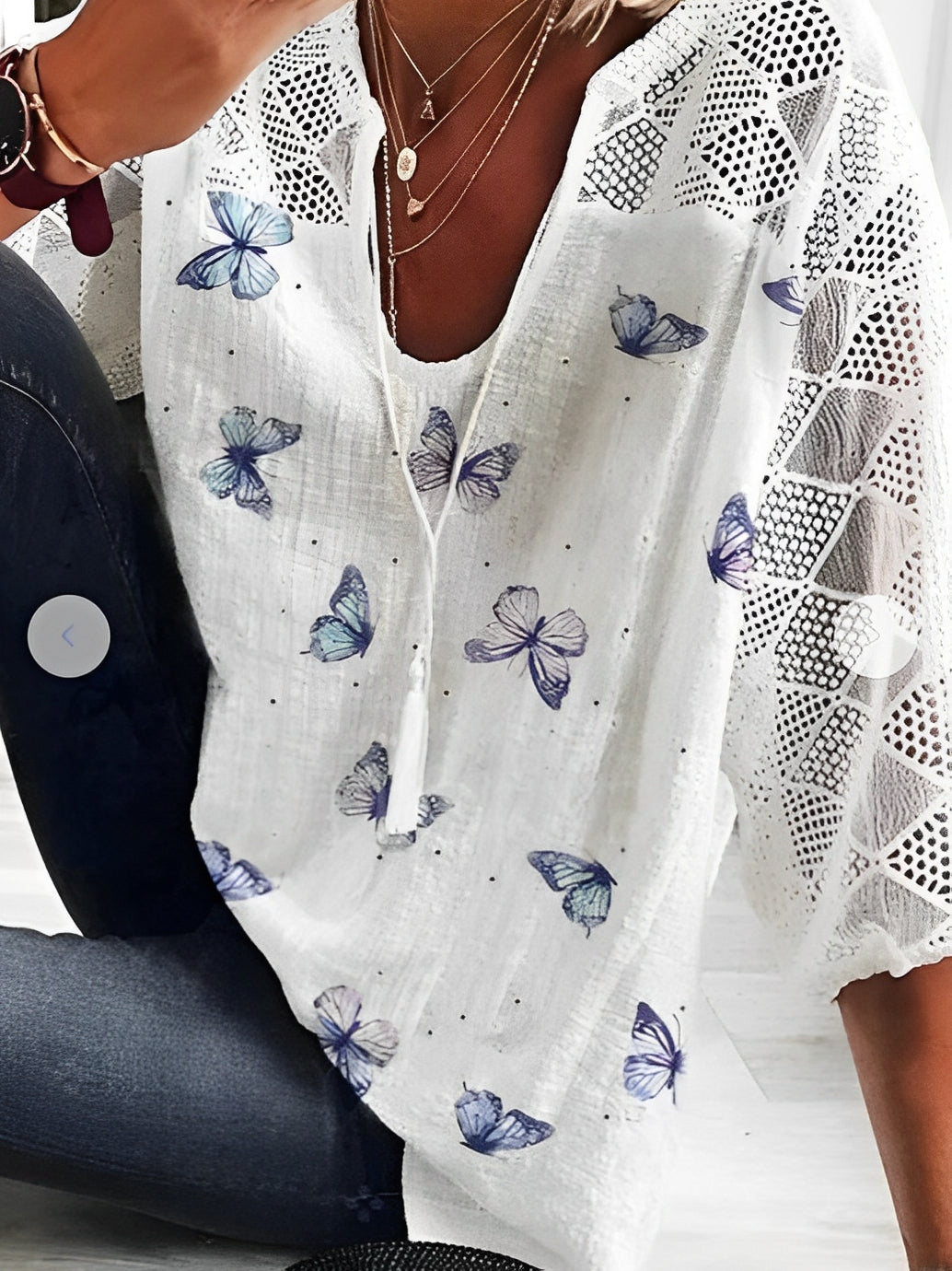 Victoria - Damenbluse mit elegantem Blumenmuster