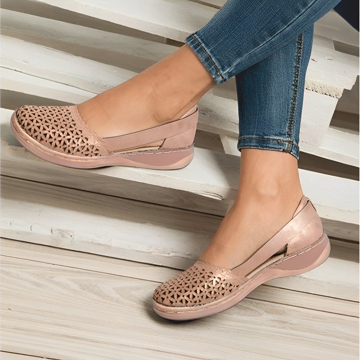 Kianna - Bequeme Damenschuhe mit Aussparungen