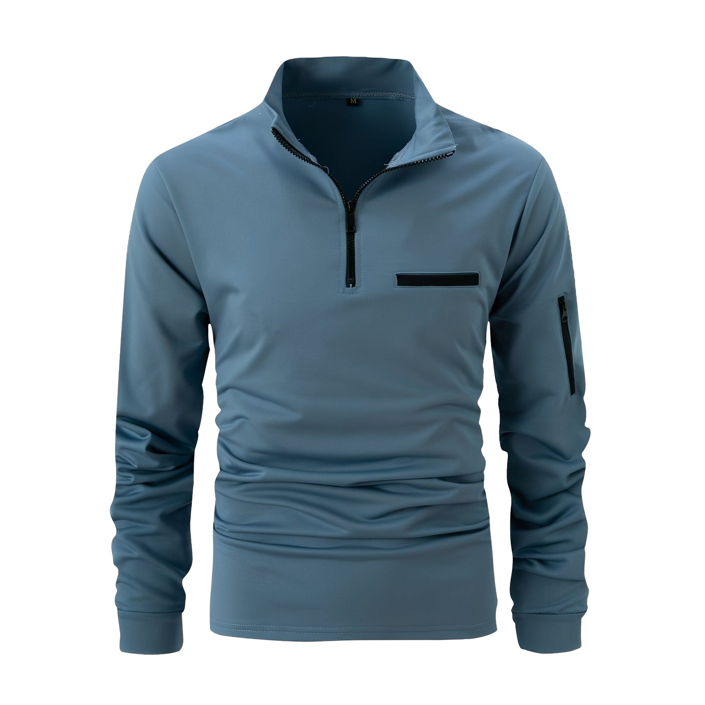 Lucian - Herren-Shirt mit Zipper und Tasche für Alltag