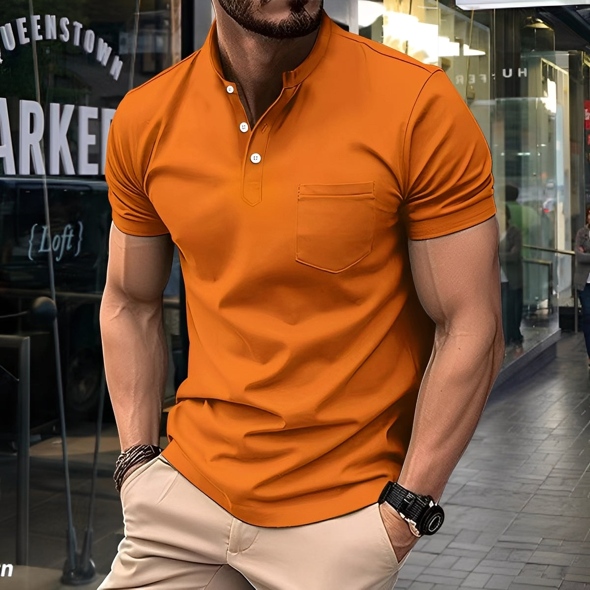 Darwin - Komfortables, leichtes Herren-Poloshirt mit halbem Kragen