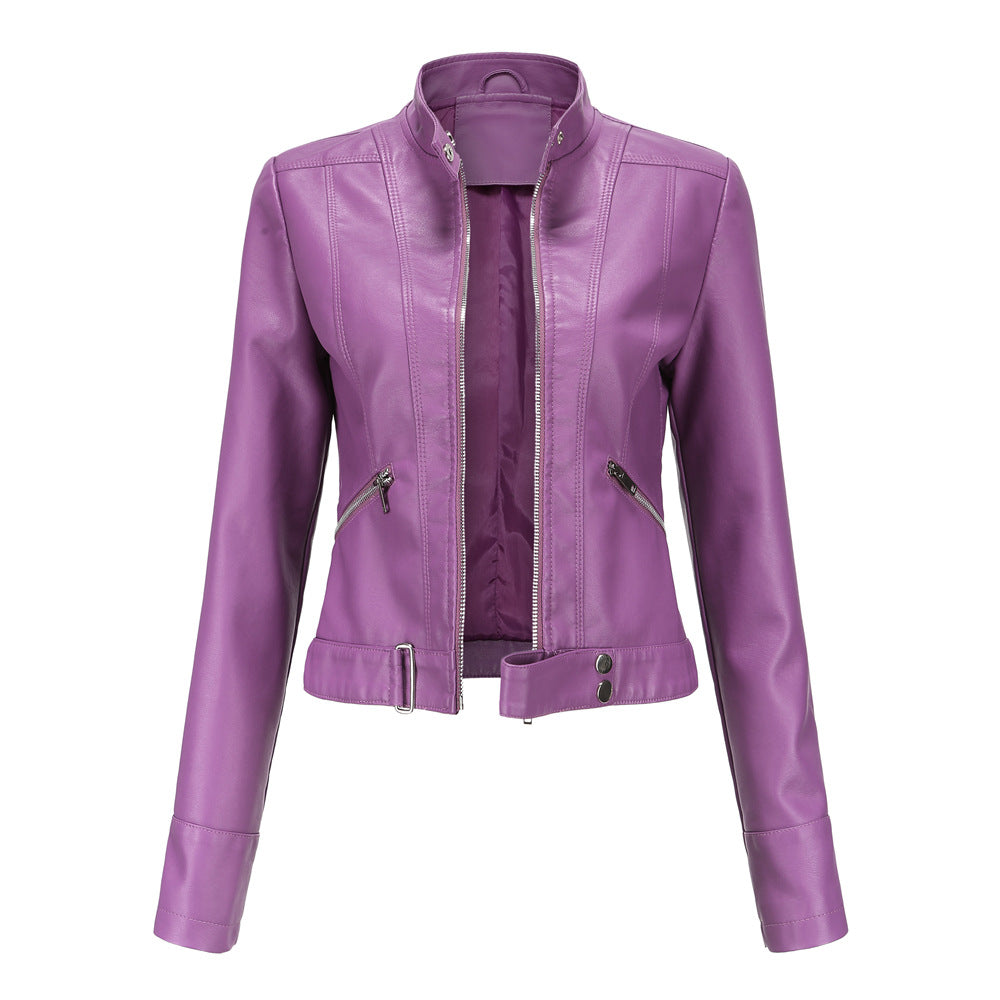 Madeline - Trendige Lederjacke für Damen mit Kragen