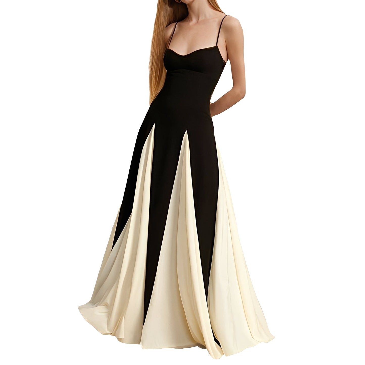Charisse - Schickes Kleid mit Kontrast und weitem Rock für Damen