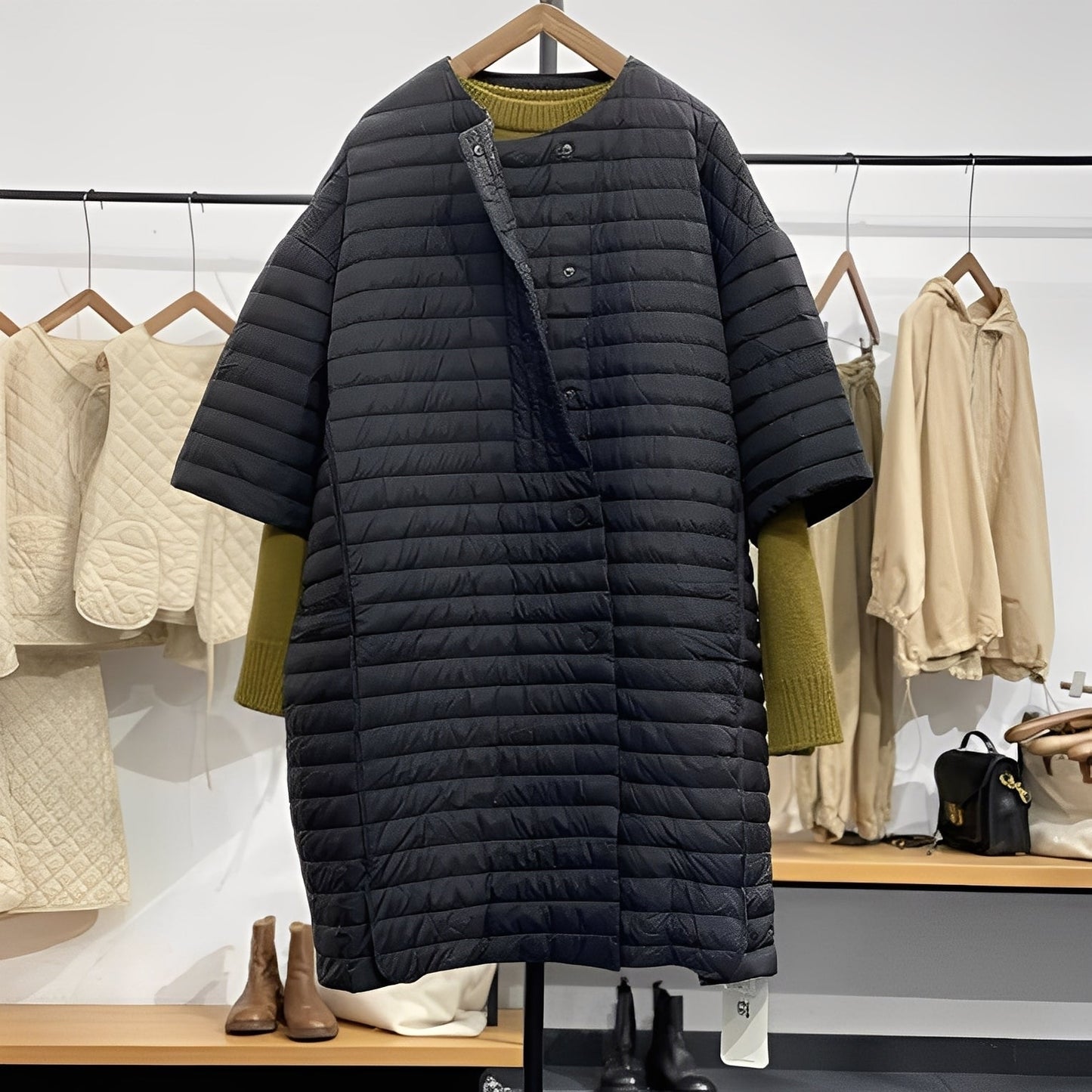 Gladys - Bequemer Damenmantel in großen Größen mit Knöpfen