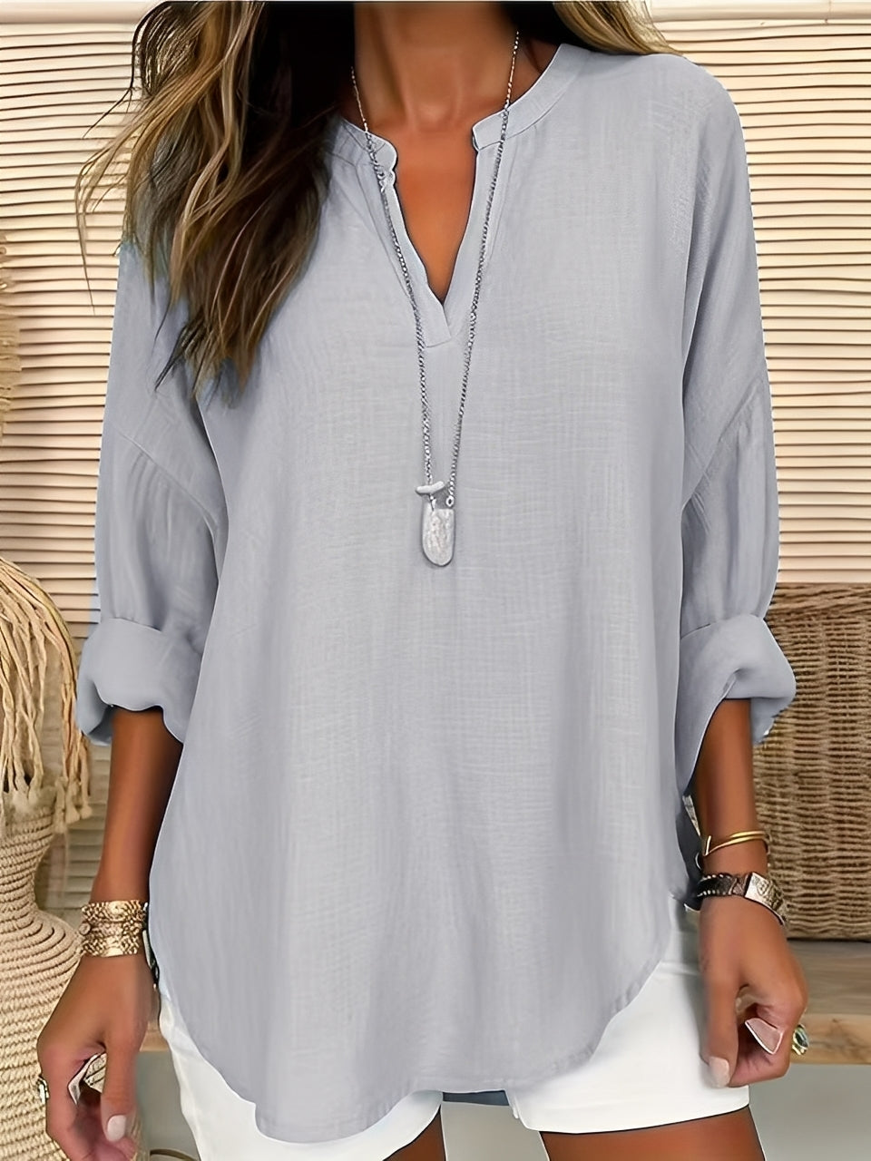 Colleen - Bequeme, locker sitzende Damenbluse aus Leinen