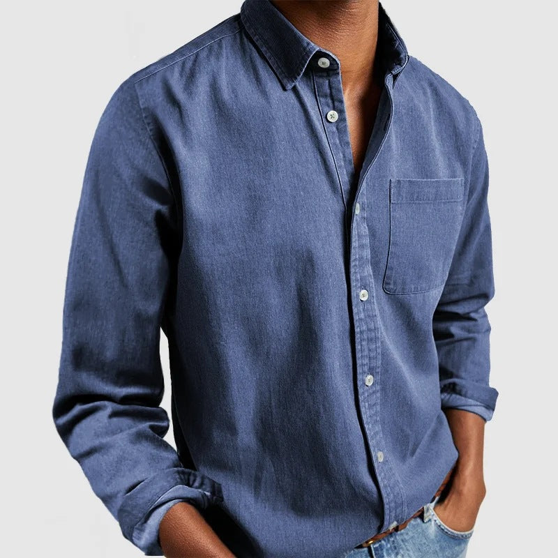 Maxime - Lockeres Jeanshemd Weicher Stoffmix
