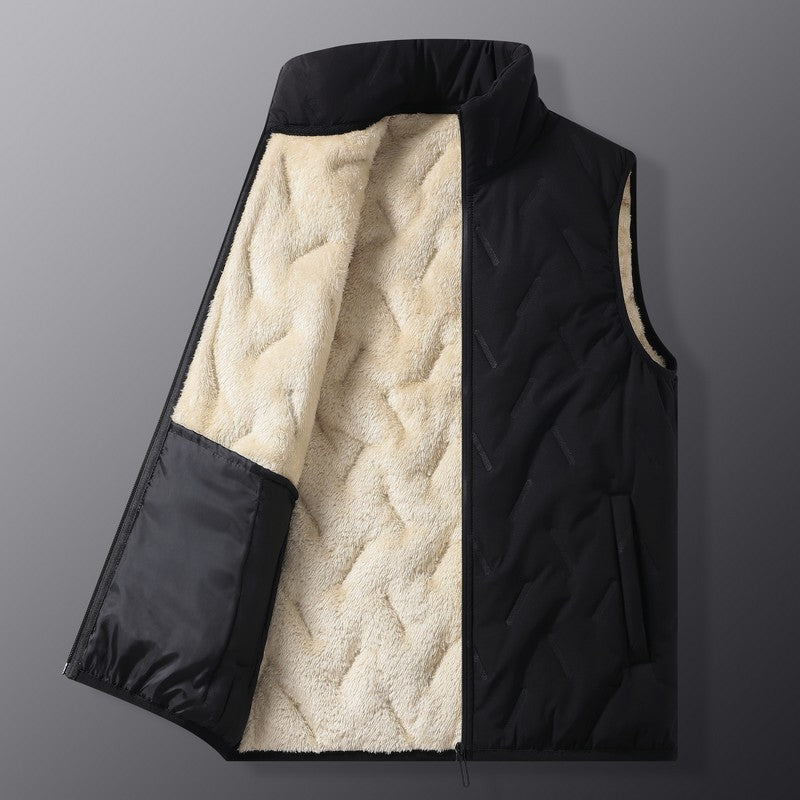 Steven - Gilet Sherpa moderno con fodera in pelliccia sintetica per uomo