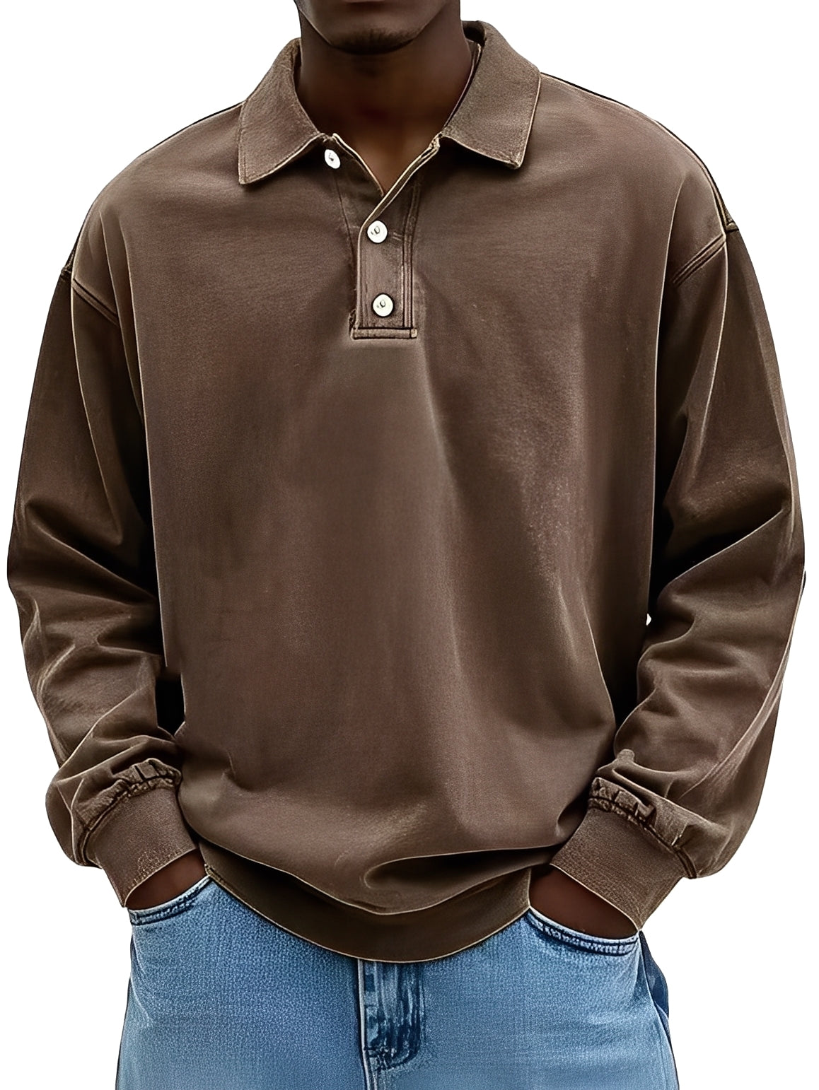 Clayton - Klassisches Langarm-Herren-Poloshirt