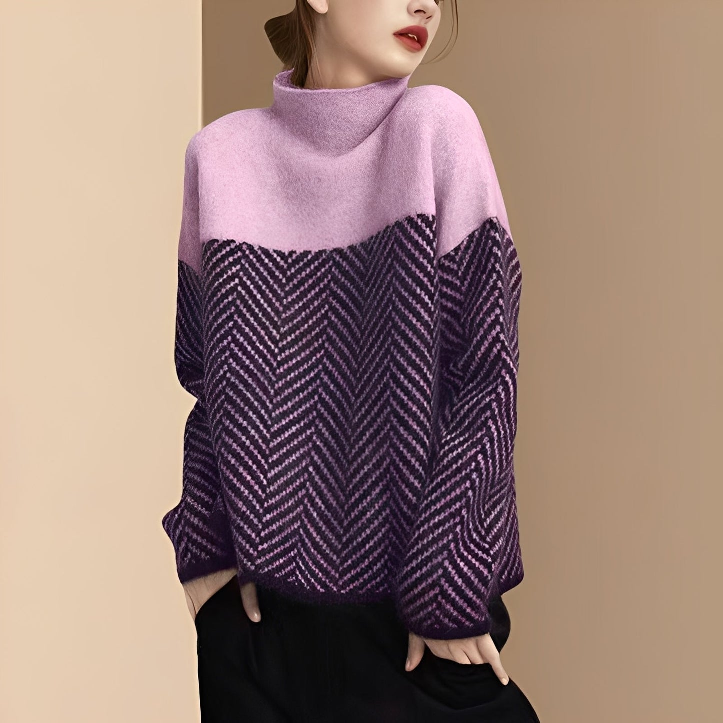 Antonia - Stylischer Patchwork-Pullover für Frauen